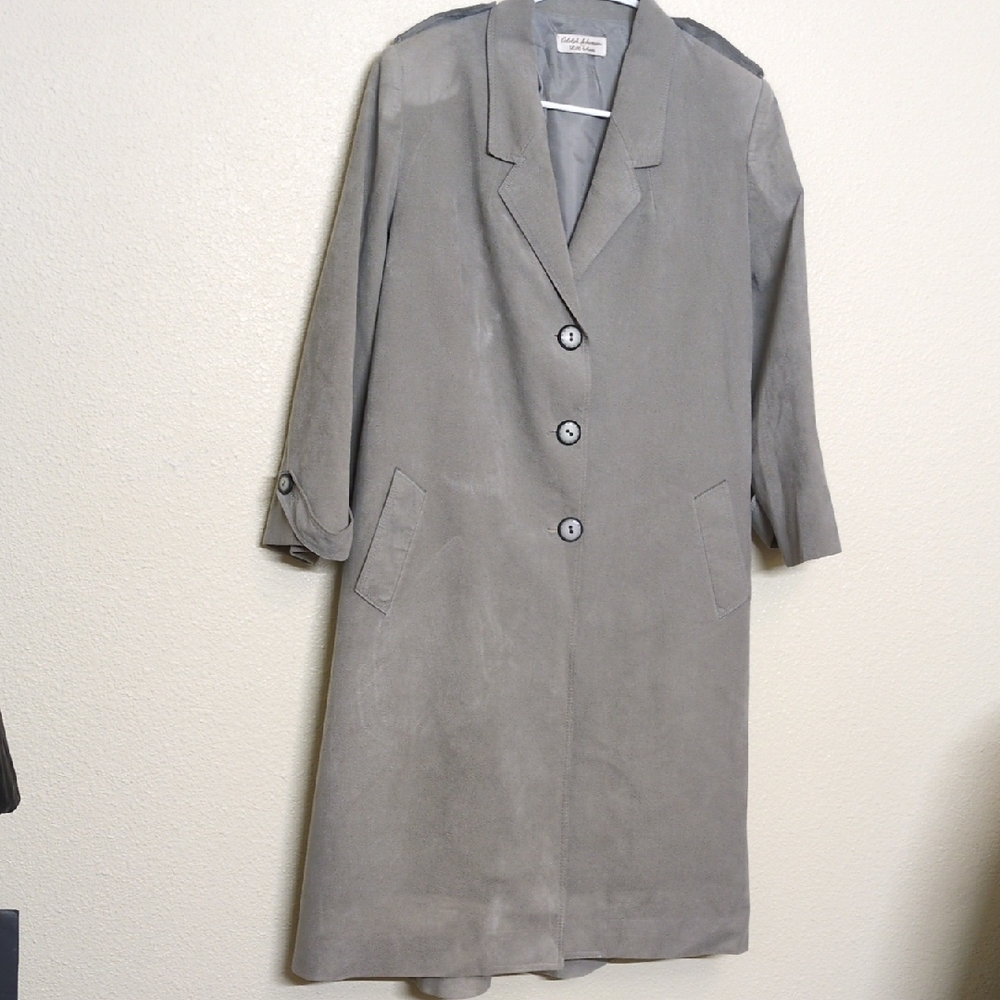 Adolph Schuman For Lilli Ann Gray Ultra Suede Women's Coat Size Medium